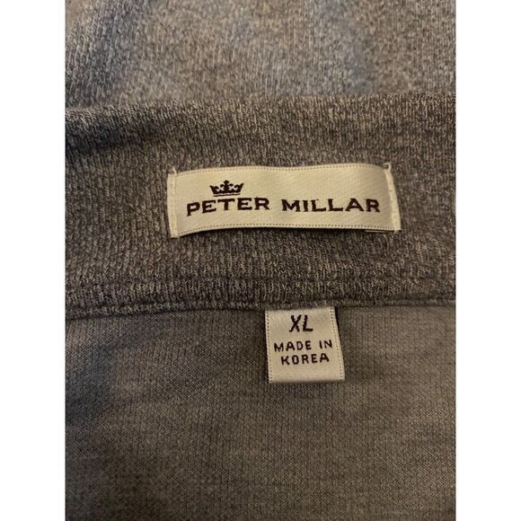 Peter Millar men's grey 1/4 zip collar long sleeve pullover knit sweater size XL - Picture 7 of 8